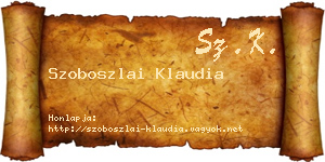 Szoboszlai Klaudia névjegykártya