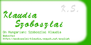 klaudia szoboszlai business card